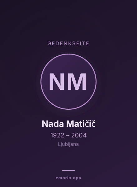 Gedenkportrait von Nada Matičič
