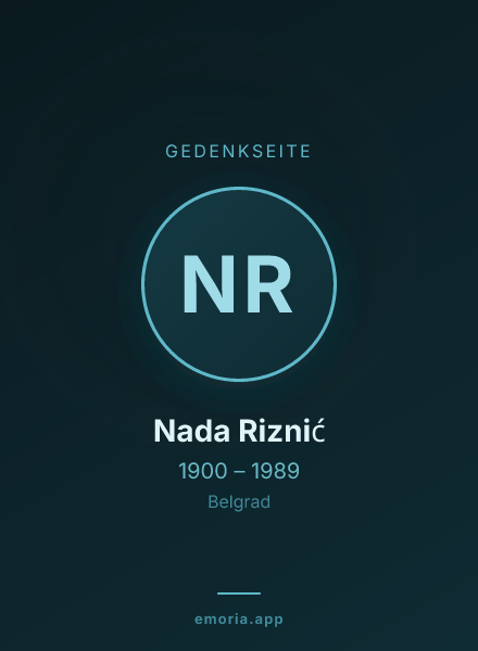 Gedenkportrait von Nada Riznić