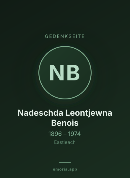 Gedenkportrait von Nadeschda Leontjewna Benois