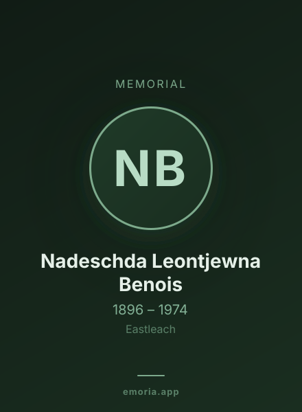 Memorial portrait of Nadeschda Leontjewna Benois