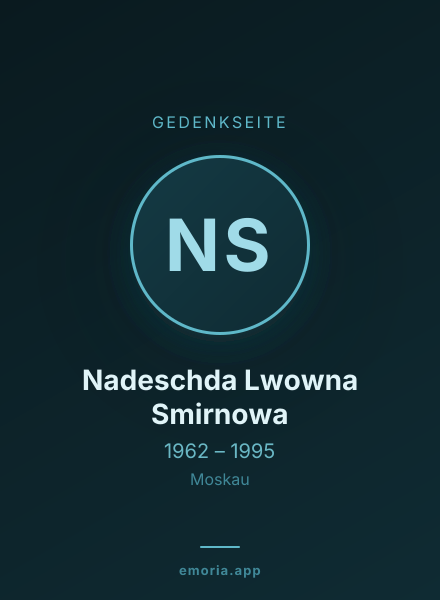 Gedenkportrait von Nadeschda Lwowna Smirnowa