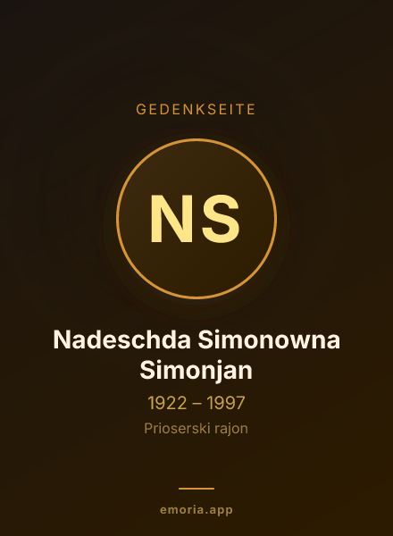 Gedenkportrait von Nadeschda Simonowna Simonjan
