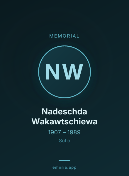 Memorial portrait of Nadeschda Wakawtschiewa