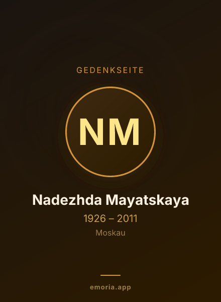 Gedenkportrait von Nadezhda Mayatskaya