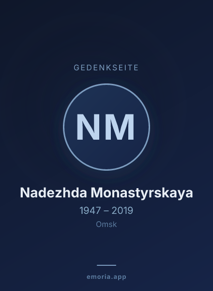 Gedenkportrait von Nadezhda Monastyrskaya