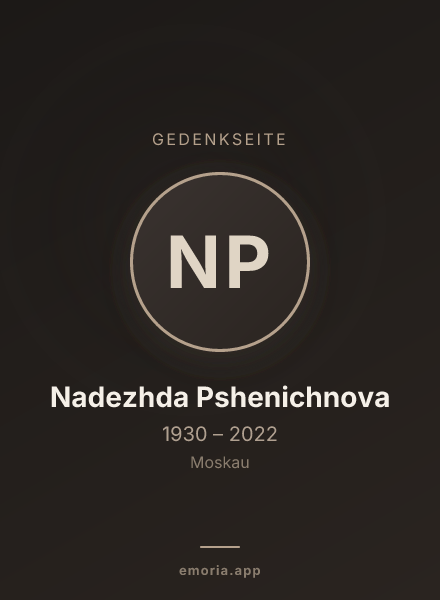 Gedenkportrait von Nadezhda Pshenichnova