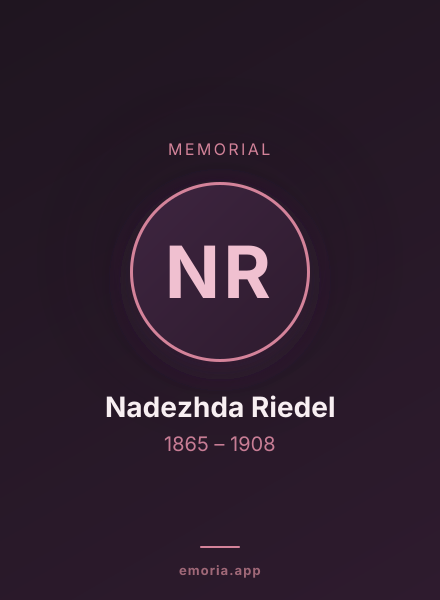 Memorial portrait of Nadezhda Riedel