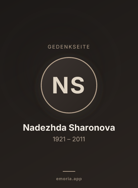 Gedenkportrait von Nadezhda Sharonova