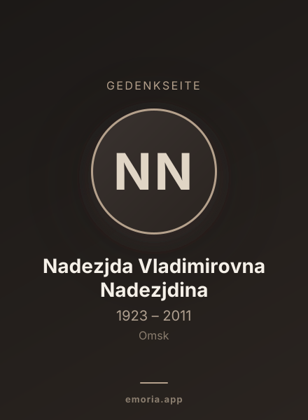Gedenkportrait von Nadezjda Vladimirovna Nadezjdina