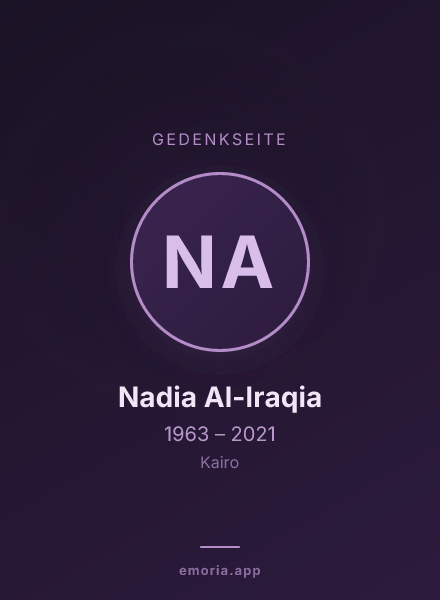 Gedenkportrait von Nadia Al-Iraqia