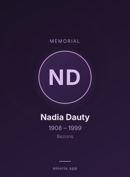 Memorial portrait of Nadia Dauty