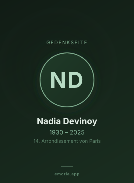 Gedenkportrait von Nadia Devinoy