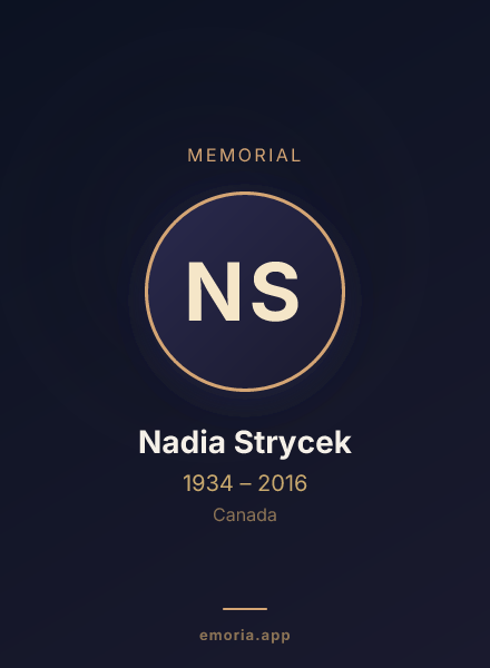 Memorial portrait of Nadia Strycek