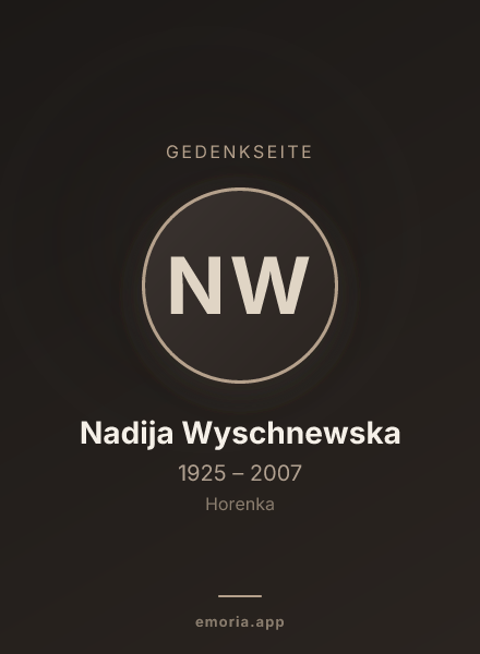 Gedenkportrait von Nadija Wyschnewska