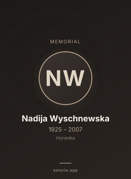 Memorial portrait of Nadija Wyschnewska