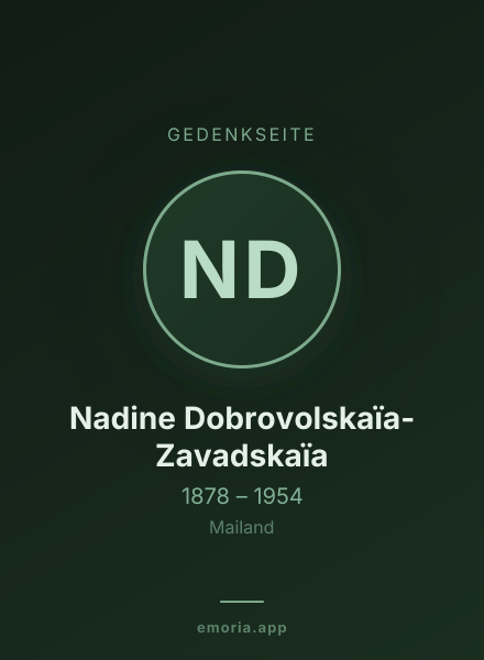 Gedenkportrait von Nadine Dobrovolskaïa-Zavadskaïa
