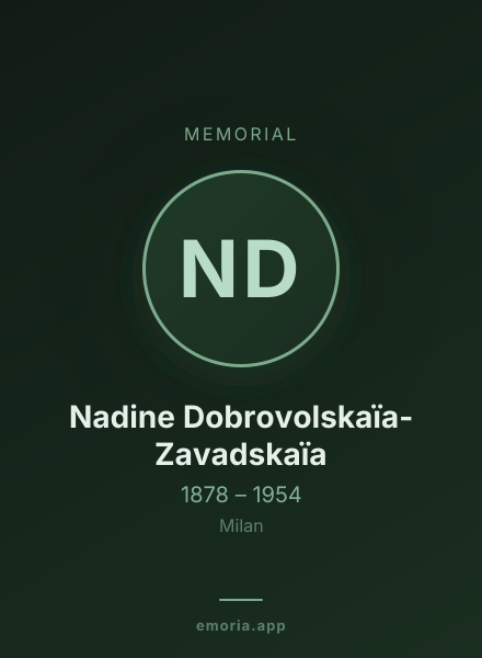 Memorial portrait of Nadine Dobrovolskaïa-Zavadskaïa