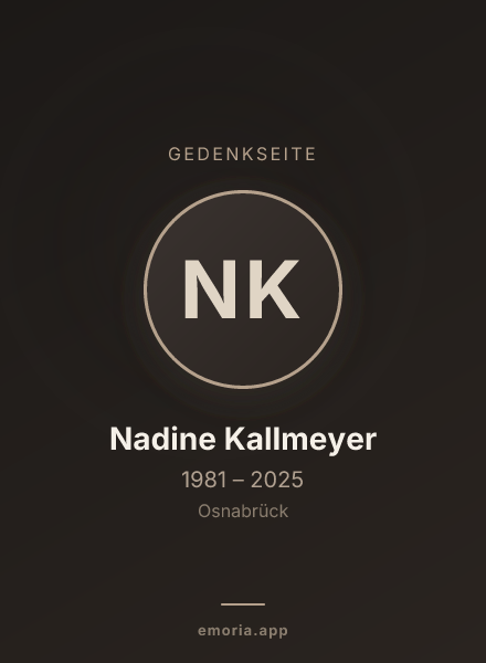 Gedenkportrait von Nadine Kallmeyer