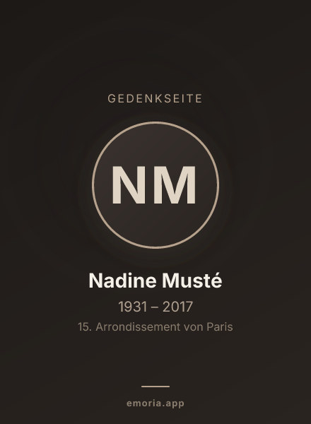 Gedenkportrait von Nadine Musté