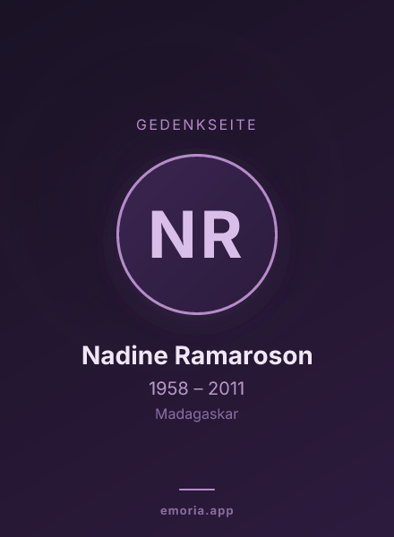 Gedenkportrait von Nadine Ramaroson