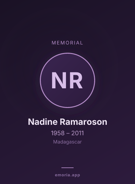 Memorial portrait of Nadine Ramaroson