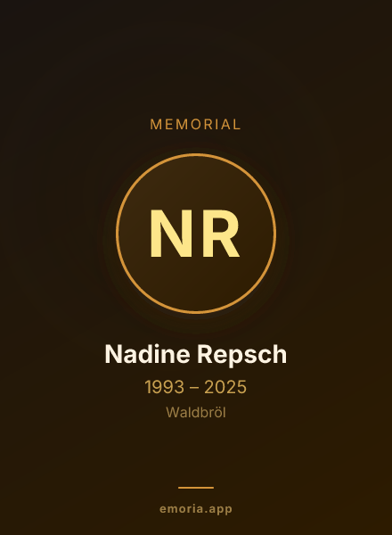 Memorial portrait of Nadine Repsch