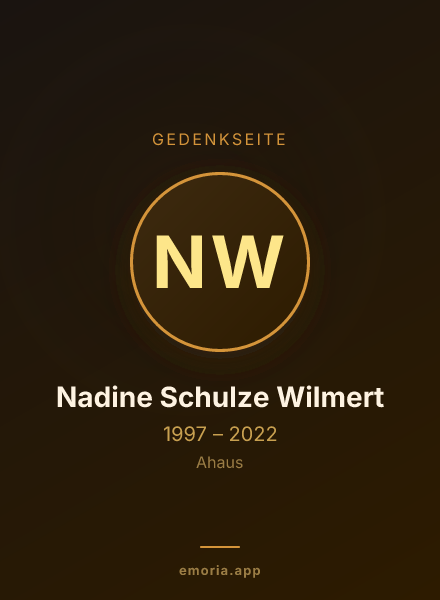 Gedenkportrait von Nadine Schulze Wilmert