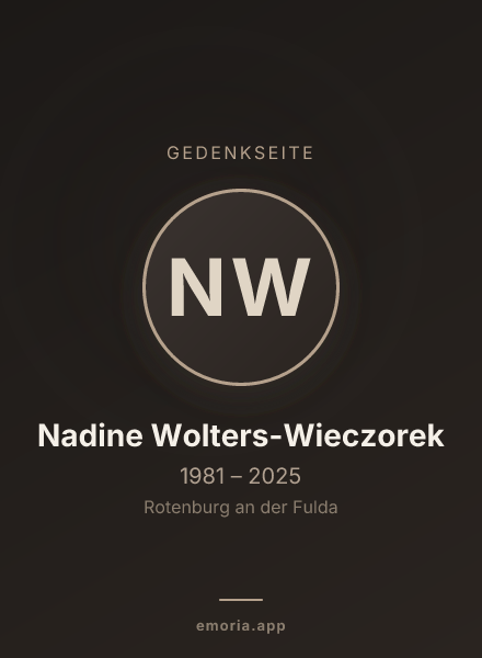 Gedenkportrait von Nadine Wolters-Wieczorek