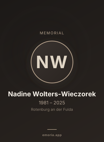 Memorial portrait of Nadine Wolters-Wieczorek