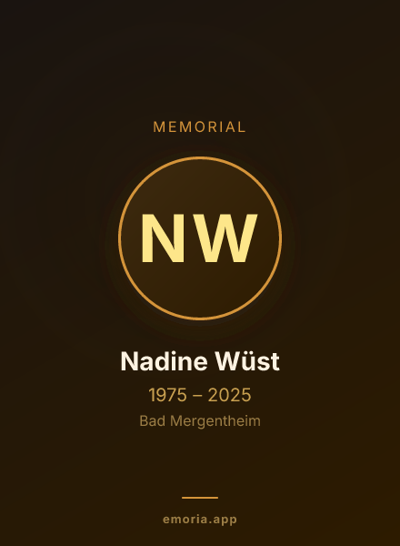 Memorial portrait of Nadine Wüst