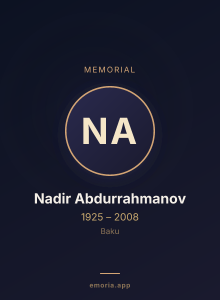 Memorial portrait of Nadir Abdurrahmanov