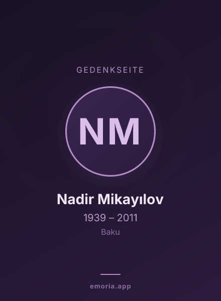 Gedenkportrait von Nadir Mikayılov