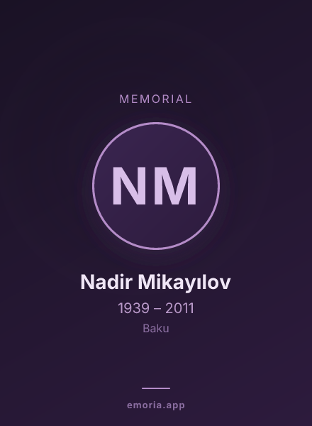 Memorial portrait of Nadir Mikayılov