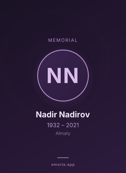Memorial portrait of Nadir Nadirov