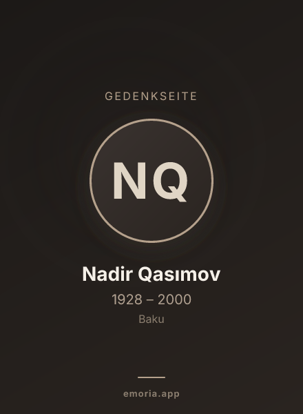 Gedenkportrait von Nadir Qasımov