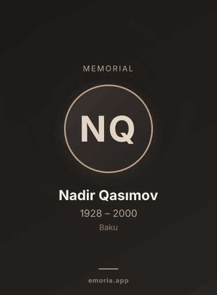 Memorial portrait of Nadir Qasımov