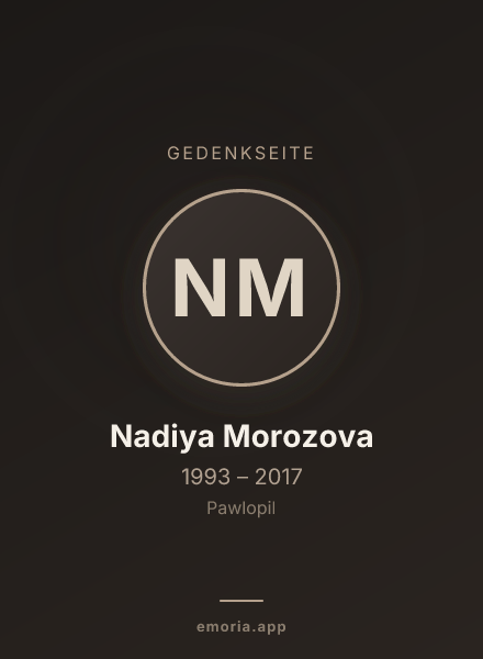 Gedenkportrait von Nadiya Morozova