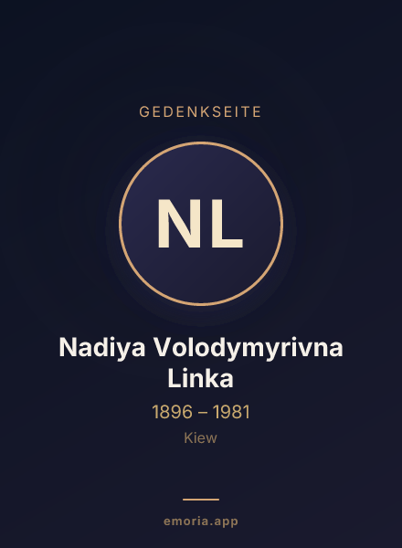 Gedenkportrait von Nadiya Volodymyrivna Linka