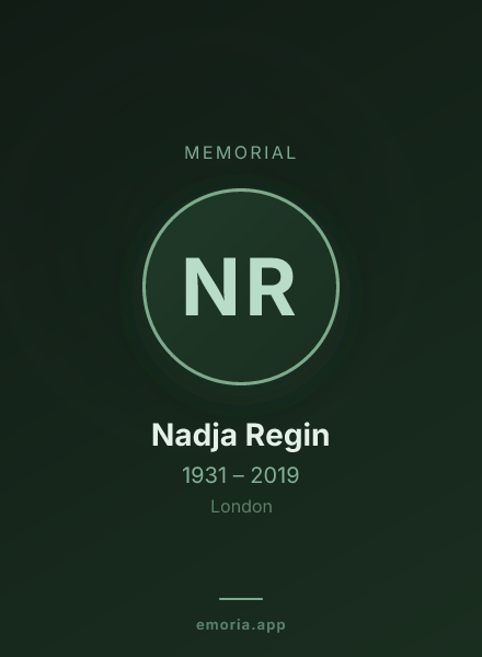 Memorial portrait of Nadja Regin