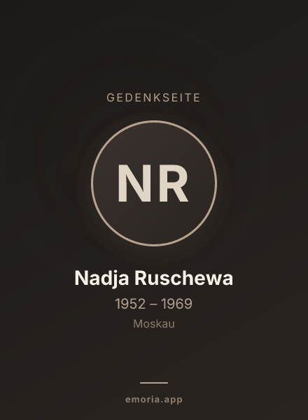 Gedenkportrait von Nadja Ruschewa