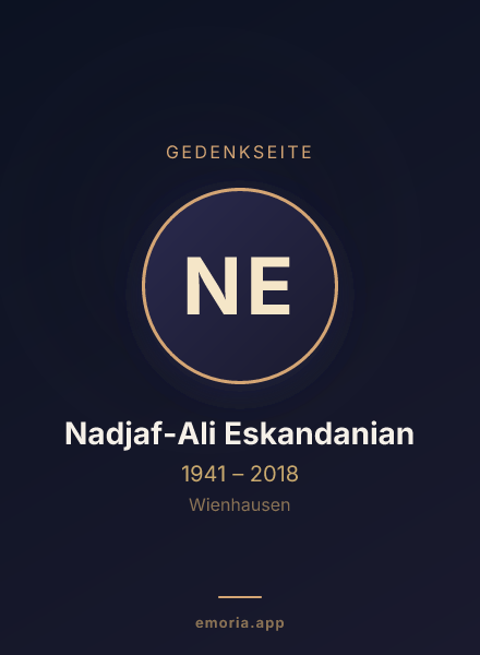 Gedenkportrait von Nadjaf-Ali Eskandanian
