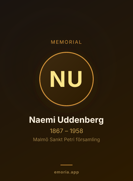 Memorial portrait of Naemi Uddenberg