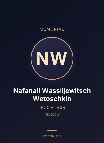 Memorial portrait of Nafanail Wassiljewitsch Wetoschkin