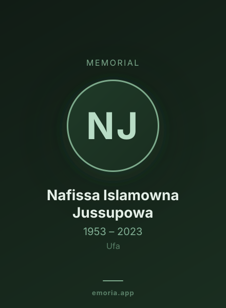 Memorial portrait of Nafissa Islamowna Jussupowa