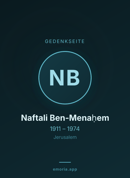 Gedenkportrait von Naftali Ben-Menaḥem