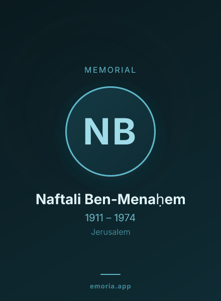 Memorial portrait of Naftali Ben-Menaḥem