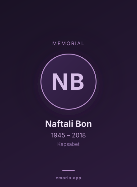 Memorial portrait of Naftali Bon
