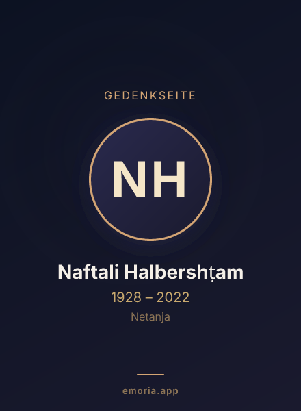 Gedenkportrait von Naftali Halbershṭam