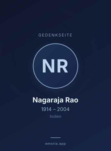 Gedenkportrait von Nagaraja Rao