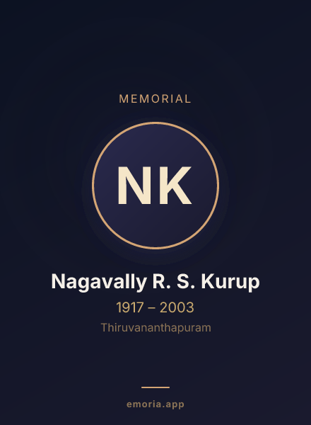 Memorial portrait of Nagavally R. S. Kurup